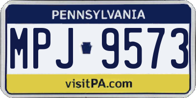PA license plate MPJ9573