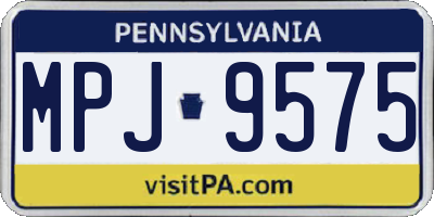 PA license plate MPJ9575
