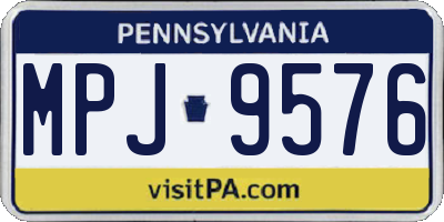 PA license plate MPJ9576