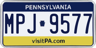 PA license plate MPJ9577