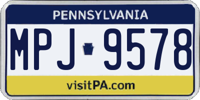 PA license plate MPJ9578