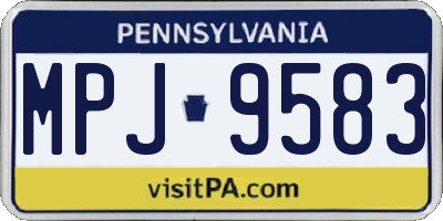PA license plate MPJ9583