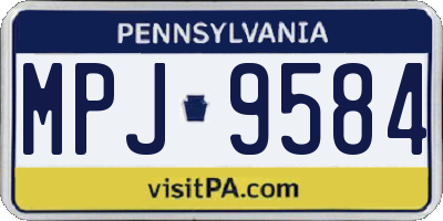 PA license plate MPJ9584