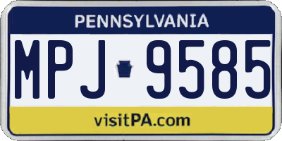 PA license plate MPJ9585