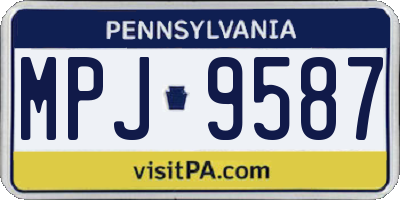PA license plate MPJ9587