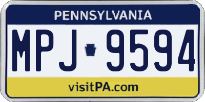 PA license plate MPJ9594