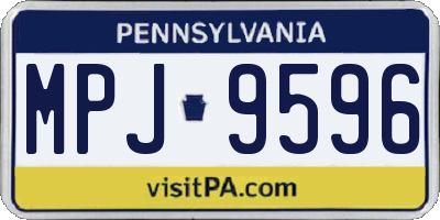 PA license plate MPJ9596