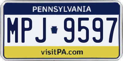 PA license plate MPJ9597