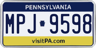 PA license plate MPJ9598