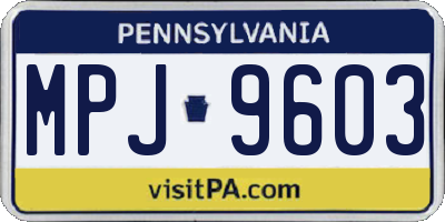 PA license plate MPJ9603