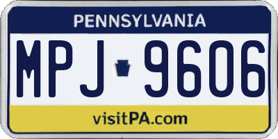 PA license plate MPJ9606