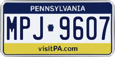 PA license plate MPJ9607