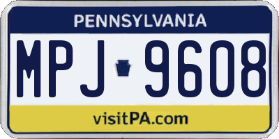 PA license plate MPJ9608