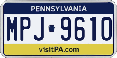PA license plate MPJ9610