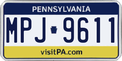 PA license plate MPJ9611