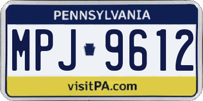 PA license plate MPJ9612
