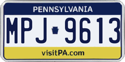 PA license plate MPJ9613