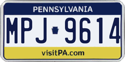 PA license plate MPJ9614