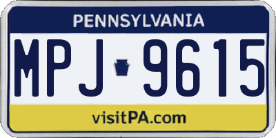PA license plate MPJ9615