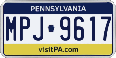 PA license plate MPJ9617