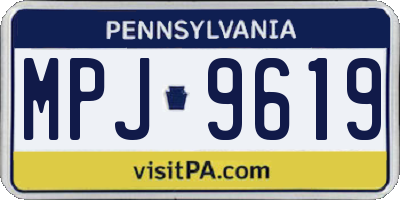 PA license plate MPJ9619