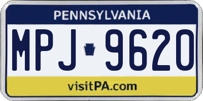 PA license plate MPJ9620
