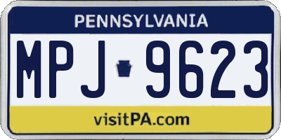 PA license plate MPJ9623