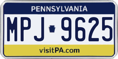 PA license plate MPJ9625