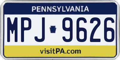 PA license plate MPJ9626