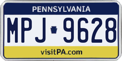 PA license plate MPJ9628