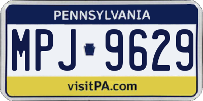 PA license plate MPJ9629