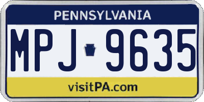 PA license plate MPJ9635
