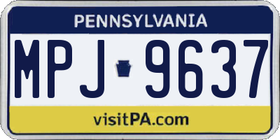 PA license plate MPJ9637