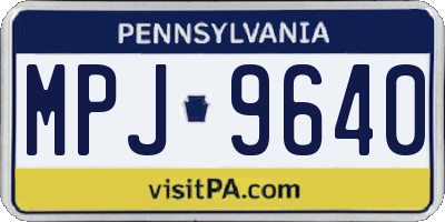 PA license plate MPJ9640