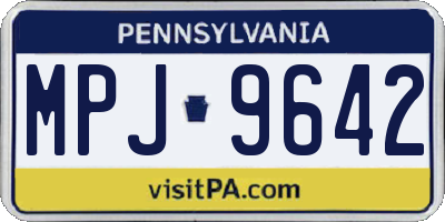 PA license plate MPJ9642