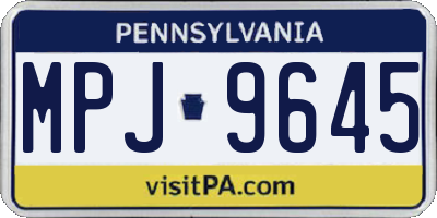 PA license plate MPJ9645