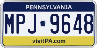 PA license plate MPJ9648