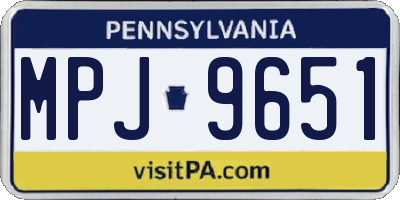 PA license plate MPJ9651