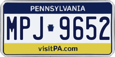 PA license plate MPJ9652