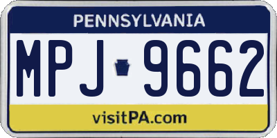 PA license plate MPJ9662