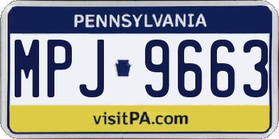 PA license plate MPJ9663