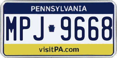 PA license plate MPJ9668