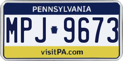 PA license plate MPJ9673