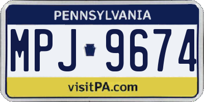 PA license plate MPJ9674