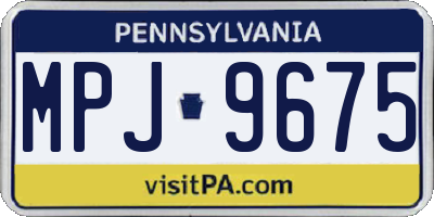 PA license plate MPJ9675