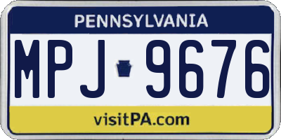PA license plate MPJ9676