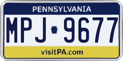 PA license plate MPJ9677