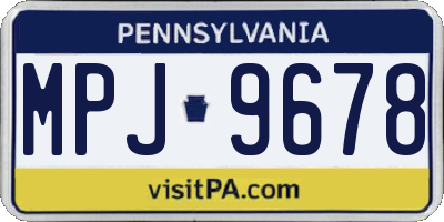 PA license plate MPJ9678