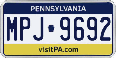 PA license plate MPJ9692