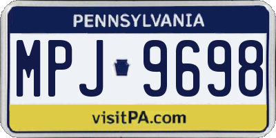 PA license plate MPJ9698